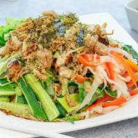Z75. Chicken Salad (UNAVAILABLE after 6pm) · Halal Chicken with fresh baby cucumbers, carrots, cherry tomatoes and mixed greens. (UNAVAIL...