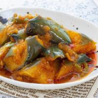 ZUX. Burmese Eggplant Curry · Onion based curry with eggplant, ginger, garlic, paprika, turmeric, tamarind, and masala. Ve...