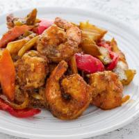 ZNT. Black Pepper Shrimp · Marinated shrimp with onions, red and green bell peppers, carrots, garlic, oyster sauce, whi...