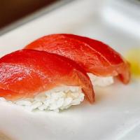 MAGURO NIGIRI · Big eye tuna over sushi rice