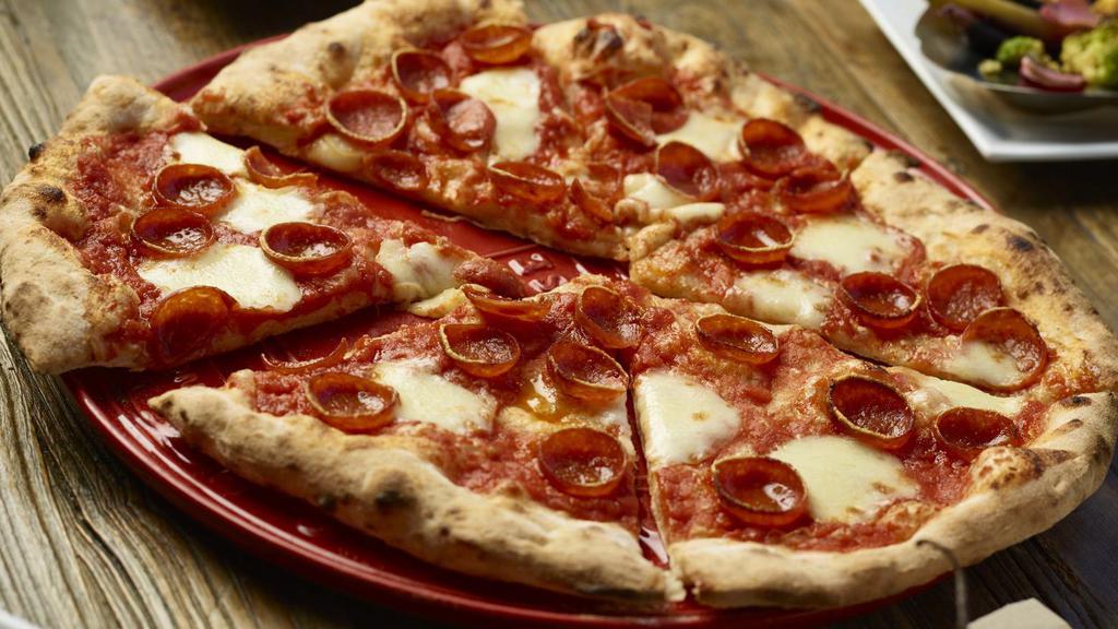 Double Pepperoni Pizza · crushed tomato, mozzarella, parmesan, torn basil