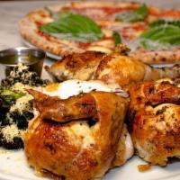 Rise Express Family Meal · whole roasted chicken with two sides & one sauce, plus a margherita pizza!