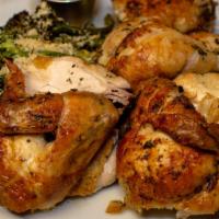 Half Bird - Pitman Family Farms Local Chicken · Mary's free-range slow roasted rotisserie chicken, house marinade, choice of two sides & one...