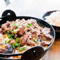 Wagyu Beef Sukiyaki · Wagyu Beef with Tofu and Vegetables with House Special Soup (Rice or Udon on the side)