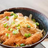 Baked Katsudon · Baked Fried Premium Pork or Chicken with Egg and House Special Sauce (Rice or Udon)
