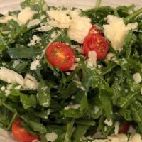 Arugula Salad · The most simple and refreshing salad with fresh organic arugula, succulent cherry tomatoes a...