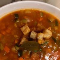 Minestrone Soup · Only the most fresh and seasonal vegetables mixed together and slowly cooked to make a healt...