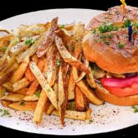 Lamb Burger · Served with fries.