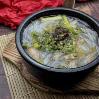 Mi-Fun Soup 巷口米粉湯 · Mushroom, dry shrimp, pork & rice stick soup