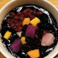 Hot Grass Jelly 「燒」仙草 · Mini Rice Balls + Taro balls + Red bean 小湯圓+芋圓+紅豆