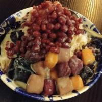 Taro Ball Shaved Ice 傳統手工芋圓冰 · Taro ball, boba, red bean, grass jelly