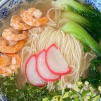 Shrimp Noodle Soup 鲜虾鱼板面 · 