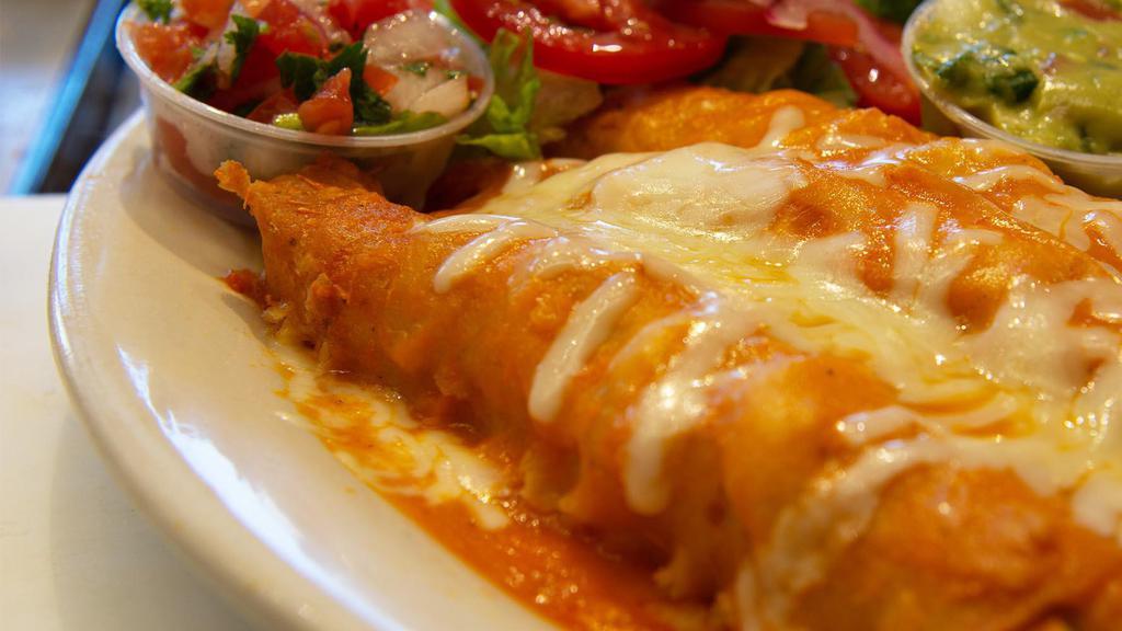 Enchiladas (2) · Chicken, beef, pork, or cheese.