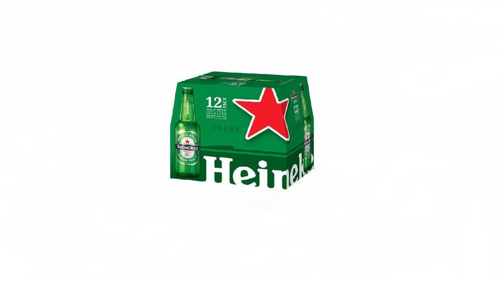 Heineken Lager · Must be 21 to purchase. 12 pack, 12 oz cans, 5% abv.
