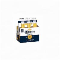 Corona Extra Lager Bottle · Must be 21 to purchase. 12 oz, 6 pack, 4.6% abv.