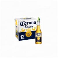 Corona Extra Lager · Must be 21 to purchase. 12 oz, 12 pack, bottle, 4.6% abv.