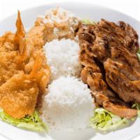 1. Seafood BBQ Mix · Fried Basa, Fried Shrimp, and your choice of meat.