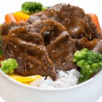 Bbq Beef Bowl · L&L’s tantalizing barbecue beef served with steamed vegetables on a bed of rice.