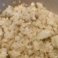 The Great Garlic Rice · Minced cauliflower sautéed with garlic.