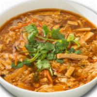 Hot and Sour Soup · Soup that is both spicy and sour typically flavored with hot pepper and vinegar.