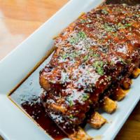 St. Louis Spare Ribs · soy-ginger bbq glaze, cabbage slaw