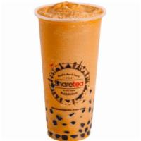 Thai Tea Ice Blended with Pearl · 