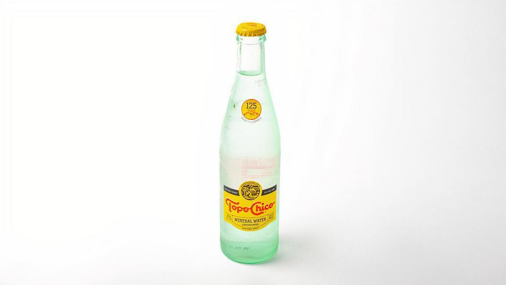 Topo Chico Mineral Water · 12 oz glass bottle of sparkling mineral water. Bottled at the source in Monterrey, Mexico since 1895 with a natural mineral composition perfect for quenching thirst!