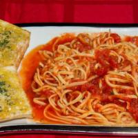 Spaghetti Marinara · with tomato herb sauce.