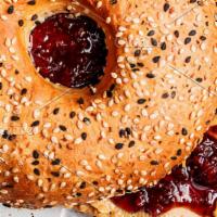 Bagel with Peanut Butter and Jelly · 