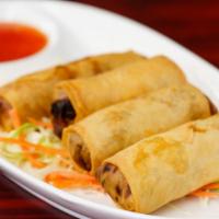 2. Por-Pier Pak (Vegetarian Egg Rolls) (4 Pc) · Deep fried egg rolls stuffed with silver noodle and vegetables served with sweet and sour sa...