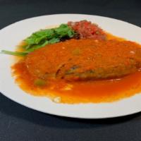 1 Chile Relleno · California fresh chilie pod filled with Mexican cheese, fried to perfection with Salsa ranch...