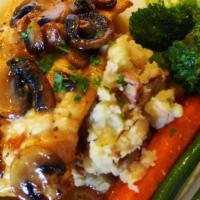 Chicken Marsala · Chicken breast in marsala wine sauce with mushroom.