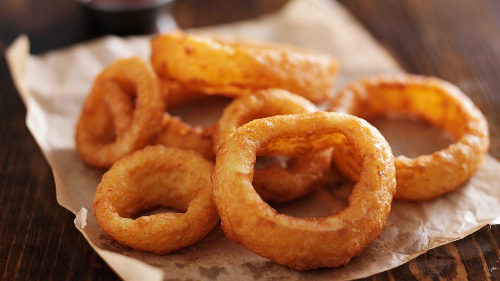 Onion Rings · Fried to perfection with a side of our house made Chipotle Mayo