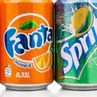 Can soda · Coke, sprite, Dr Pepper, orange Sunkist, Diet Coke , 7up