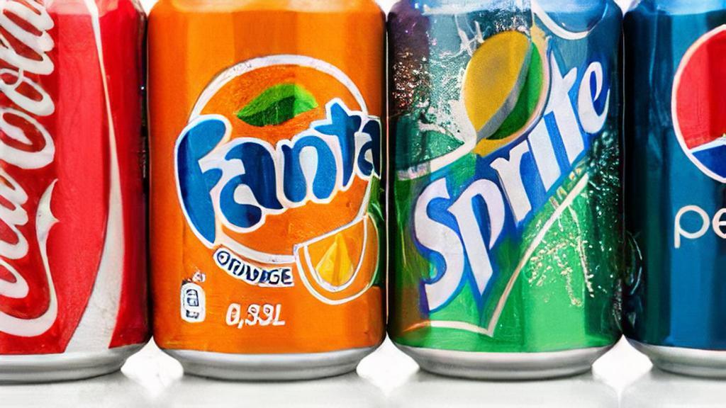 Can soda · Coke, sprite, Dr Pepper, orange Sunkist, Diet Coke , 7up