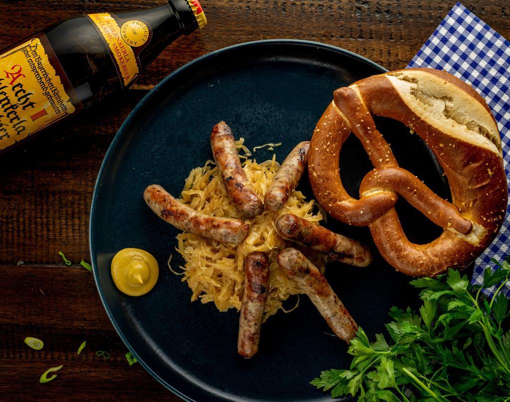Nürnberger Sausages  · 6 Nürnberger Sausages | Sauerkraut | Pretzel | Mustard