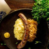 Käserkrainer Sausage  · Sausage Plate | Mashed Potatoes | Sauerkraut