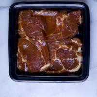 돼지갈비 Marinated Pork Rib · Come with 3 kind of house sauce (contains peanut butter), no side dishes. Please fully cook ...