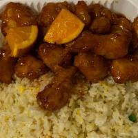 Orange Chicken Rice Plate橙鸡飯 · 