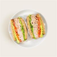 Turkey Sandwich · Sliced turkey with avocado, tomato, and lettuce on your choice of bread.