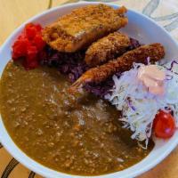 Seafood Mix Curry (Oyster, Shrimp, Salmon) · 1 pc Oysters, 1pc Salmon Katsu, 1pc Ebi-Furai