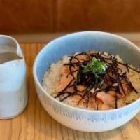 Matchazuke · Flaked salmon, matcha dashi and koshihikari rice. (Gluten Free)