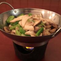 42. Iron Pot Mixed Mushroom（干锅杂菌） · Vegetable and fresh mushroom.