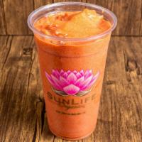 Fountain Of Youth Shake · Strawberry, banana, açai, goji berries, resveratrol, raw coconut butter, apple juice.