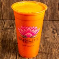 Malibu Sunrise Juice · Sunlife Organics favorite: Orange, strawberry, carrot.