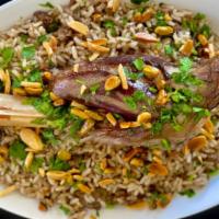 5. Friday - Lamb Shanks · Chef’s favorite ground lamb cooked with rice, seasoned with our special ouza blend spices. T...