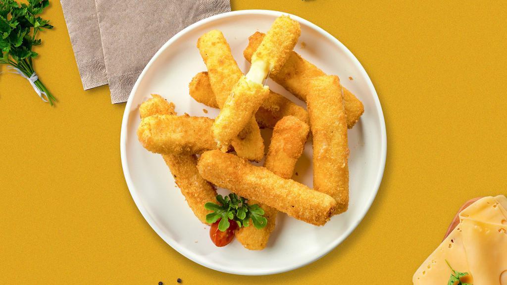 Mozzarella Sticks · Six piece golden deep-fried jalapeños filled with cream cheese.
