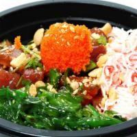 Tuna Lover Bowl · The base of your choice, spicy tuna, ahi tuna, seared tuna with the sauce of spicy garlic sh...
