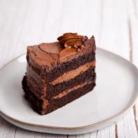 Chocolate Temptation · Layer of chocolate cake made with cocoa from Ecuador, filled with chocolate and hazelnut cre...