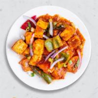 Paneer Chili Tuk Tuk · Grilled cottage cheese, bell peppers, & onions stir fried in an indo-chinese chili gravy